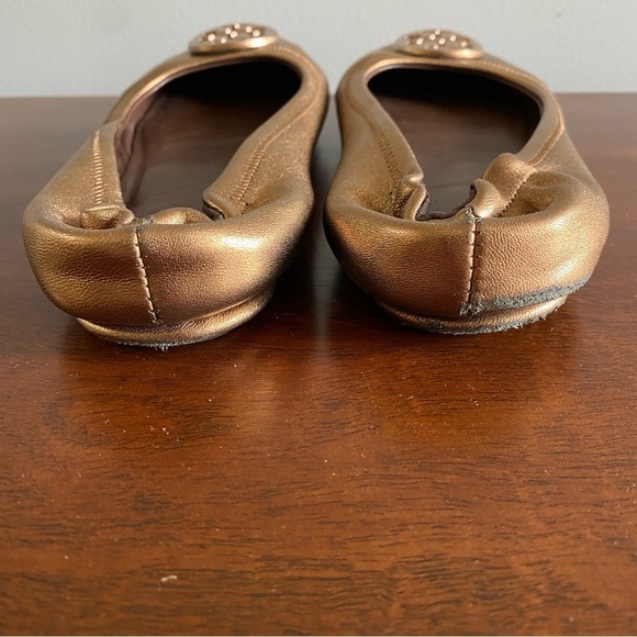 Tory Burch Bronze Reva Flats Timeless Style Comfort - Picture 4 of 6